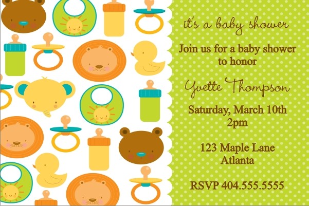 Baby Icons Baby Shower Invitation