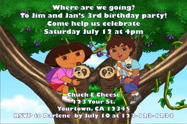 Dora and Diego Invitations