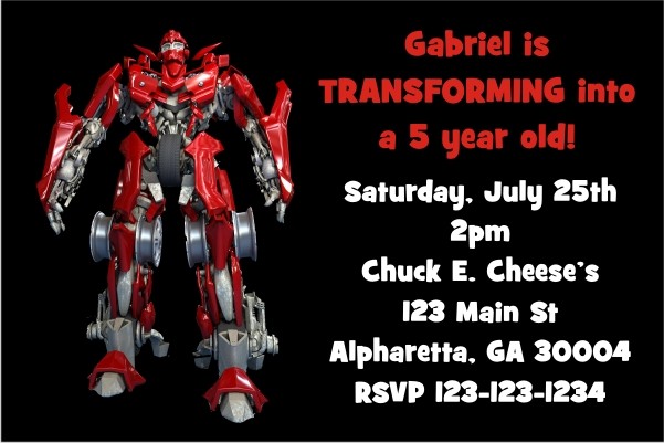 Transforming Robot (Like Transformers) Invitation