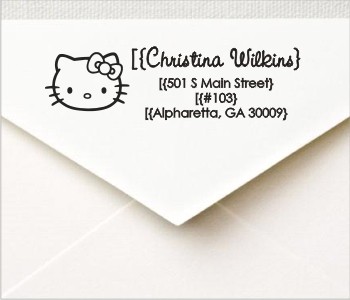 hello kitty custom address stamp self inking