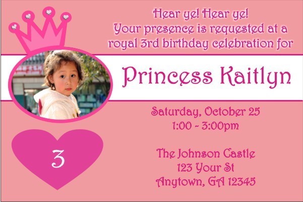 Princess Photo Invitations 2