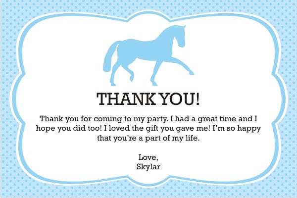 Horse custom thank you card