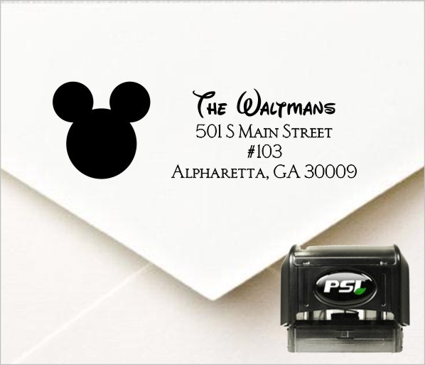Mickey Mouse personalized return address stamp