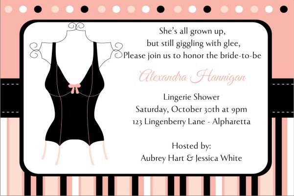 Lingerie Bridal Shower Bachelorette Party Invitation 3