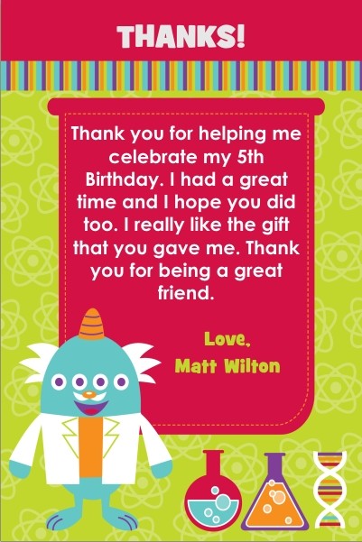 Monster Science Thank You Card - Four Eyes