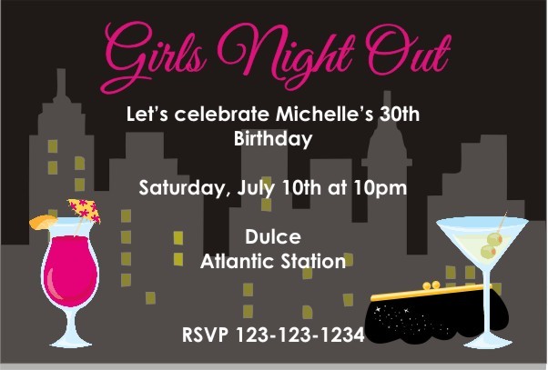 Girls Night Out or Bachelorette Party Invitation