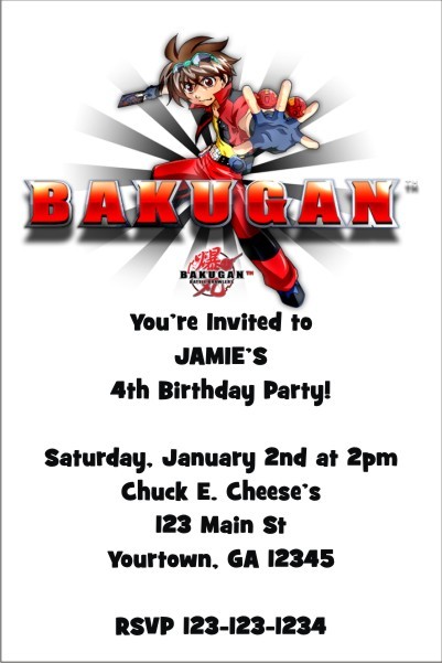 Bakugan Invitation