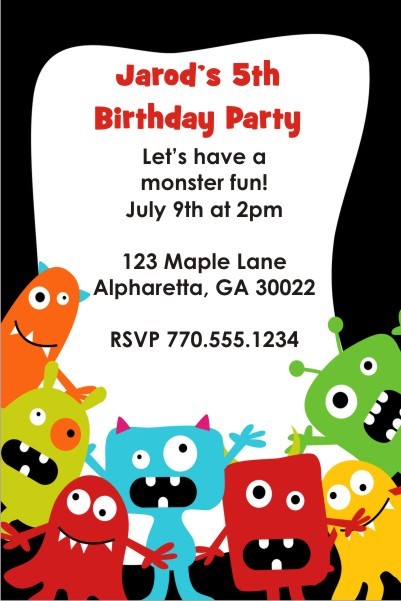 Little Monsters Invitation - Colorful Gang