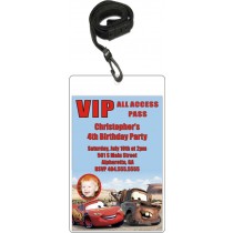 Cars Photo VIP Pass Invitation with Lanyard