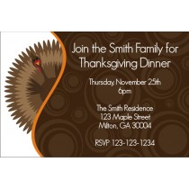 Gobble Gobble Turkey Thanksgiving Dinner Invitation