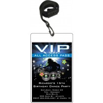 Dance Party VIP pass party invitation blue