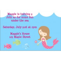 Mermaid Birthday Invitation 2 - Select a Mermaid