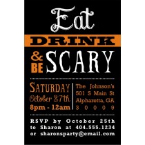 Eat drink be scary halloween party invitation