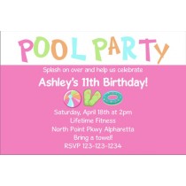 Pool Party Invitations 3 - Pink