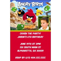 Angry Birds Party Invitation with Optional Photo