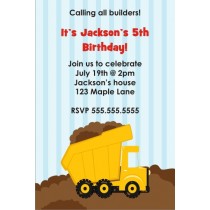 Dump Truck Construction Invitation - Calling Builders