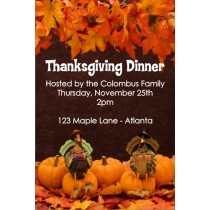 Two Turkeys Thanksgiving Dinner Invitation