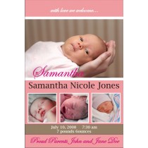 Newborn Baby Birth Announcement (pink)