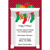 Fireplace Stockings Holiday Christmas Party Invitation