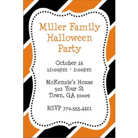 Halloween Stripes Party Invitation