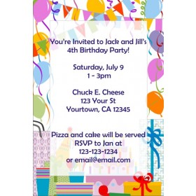 Birthday Party Invitations (Balloon Border)
