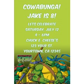 Teenage Mutant Ninja Turtles Invitation  - TMNT Turtle Power