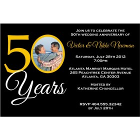 50 Years 50th Wedding Anniversary Photo Invitation