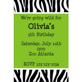 Zebra Animal Print Invitation 2 (ALL COLORS)