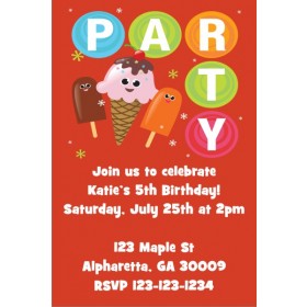 Ice Cream and Popsicles Party Invitation