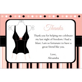 Lingerie Bridal Shower Bachelorette Party Thank You Card 3