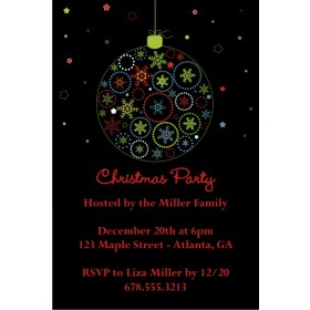 Color Burst Christmas  Holiday Card Party Invitation