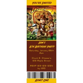 Lego Indiana Jones Ticket Style Invitations