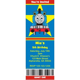 Thomas the Tank Engine Train Ticket Style Invitations (slim style)