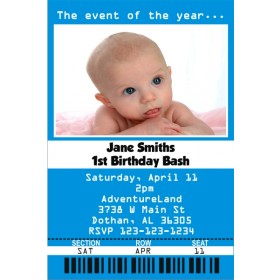 Ticket Style Photo Invitation - ALL COLORS