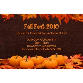 Fall Pumpkins Thanksgiving Autumn Invitation