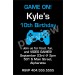 Game On! Video Game Invitation - Select Color