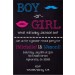 Gender Reveal Mustache Lips Chalkboard Style Baby Shower Invitation